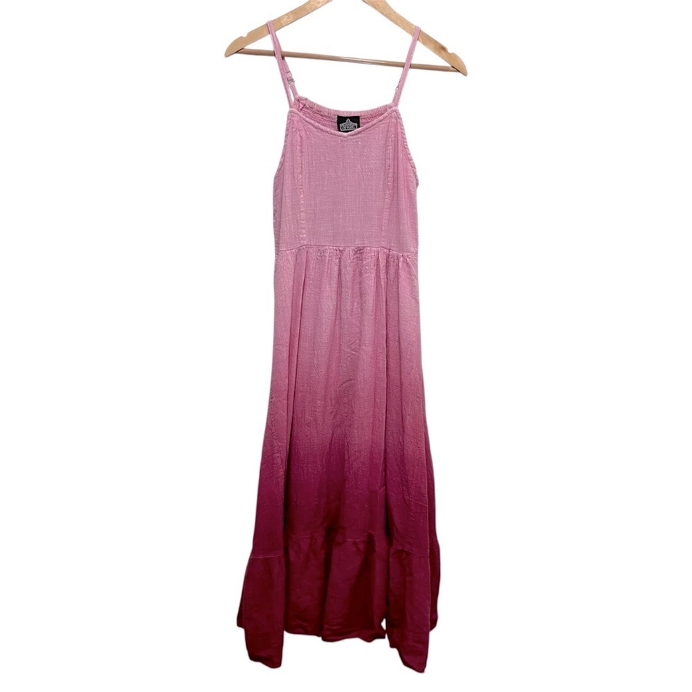 ANGIE Vintage Y2K Cotton Pink Ombré Maxi Dress Size Small
